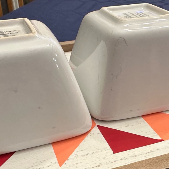 Pampered chef Simple Additions petite bowls white small square - Picture 8 of 11